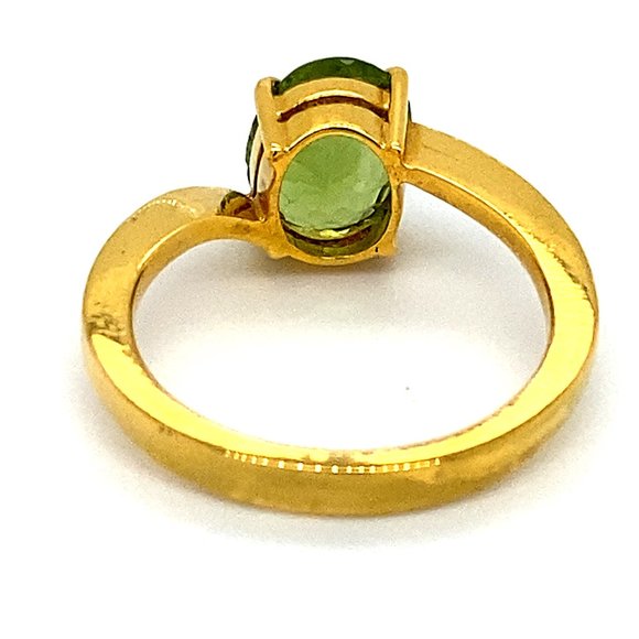 Peridot 2.55ct Solid 18K Yellow Gold Ring - Picture 4 of 6